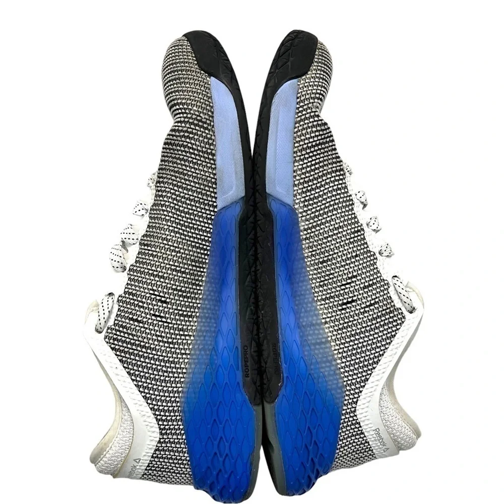 Reebok Nano 8 White Black Blue Womens Size 8 Cross Trainer Sneakers